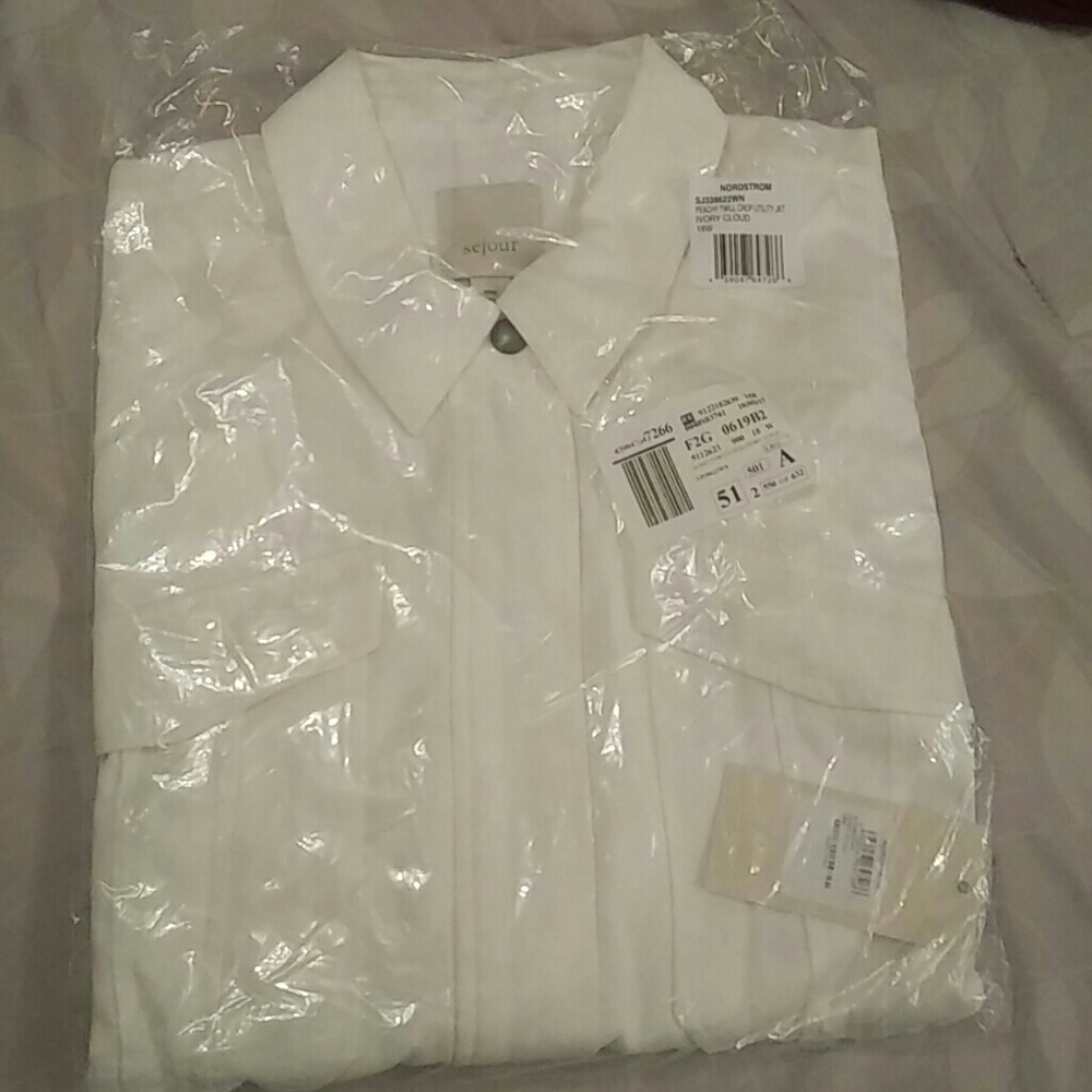 Sejour twill crop utility jacket Ivory color